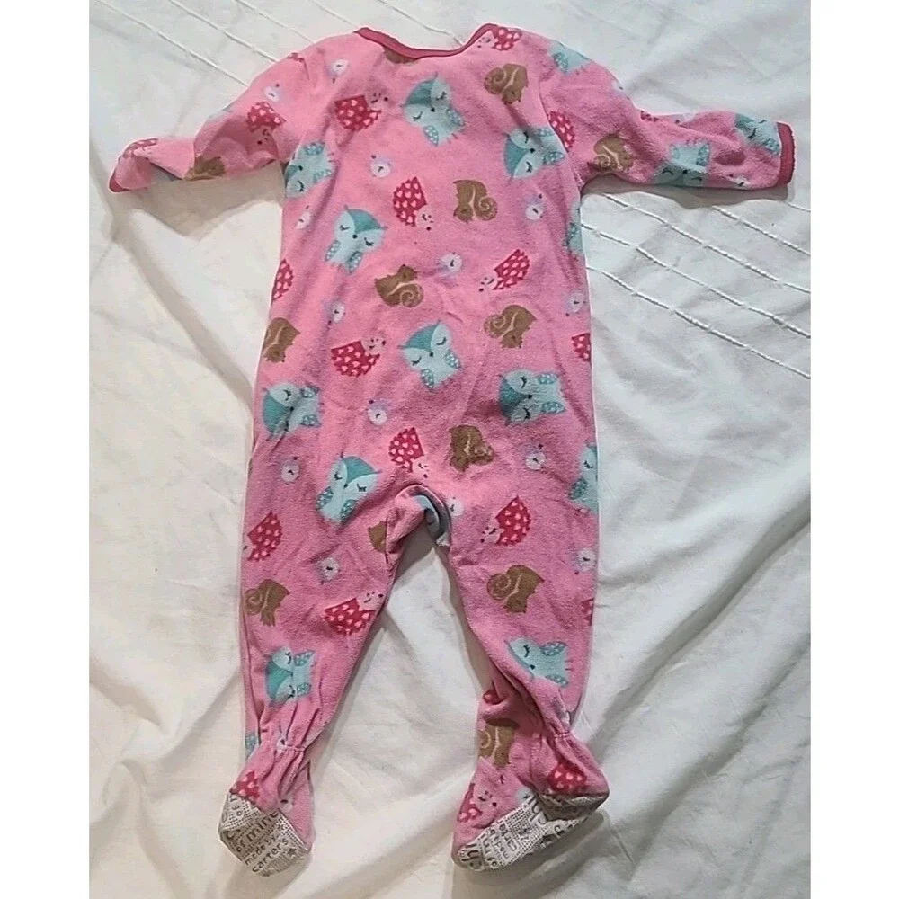 Baby Girl 12-18 Months Clothing Lot Of 4 -1 Red Dress 2 footy pj 1 Snap top